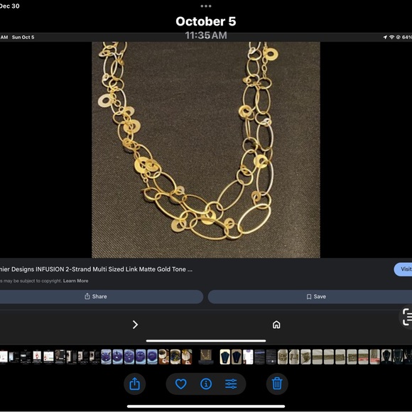 Premier Designs INFUSION 2 Strand multi size link Gold Tone Matte Chain Necklace - Picture 8 of 8